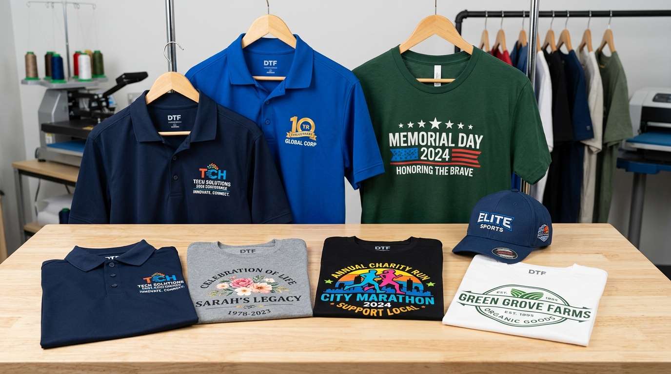 Heat-Press T-Shirts, Caps & Memorial Shirts